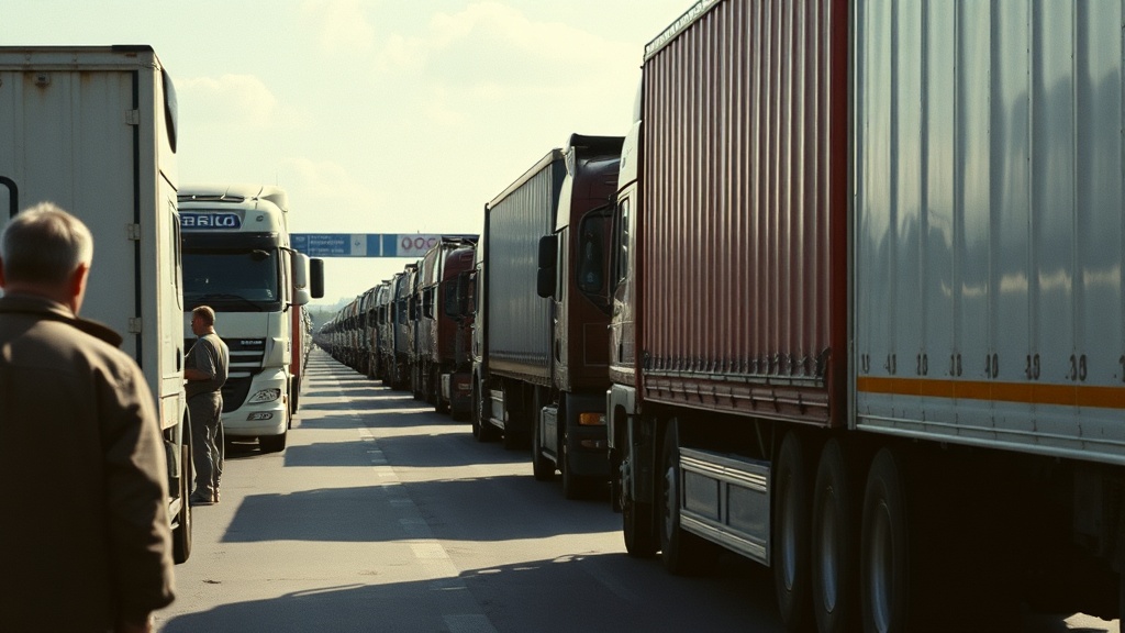Пробка на литовской границе: 180 грузовиков ждут пропуска в Калининградской области