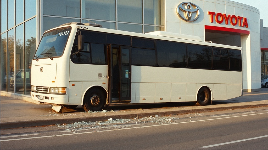 Автобус врезался в салон Toyota на Приморском шоссе