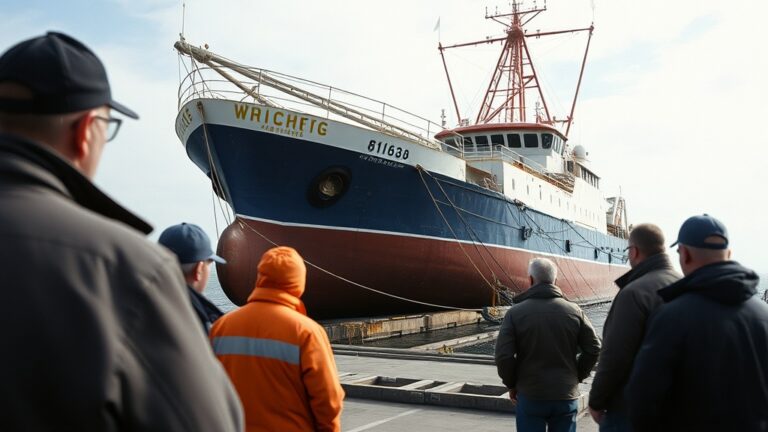 Спуск на воду траулера «Капитан Юнак» на «Адмиралтейских верфях»