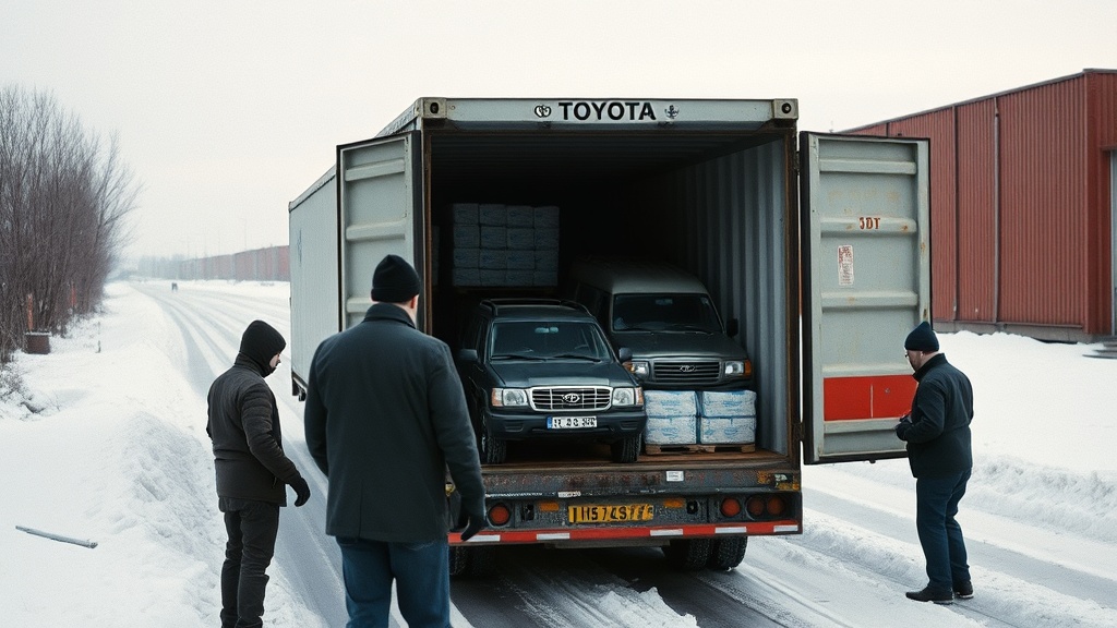 Литовские таможенники обнаружили три Toyota Land Cruiser в прицепе грузовика