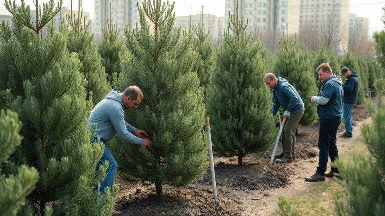 На территории ОЭЗ «Новоорловская» высадили тридцать молодых елей